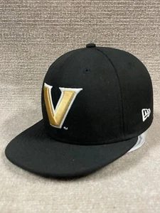 Vanderbilt Commodores Hat Cap Mens 7 Fitted Black New Era 59Fifty College Dores - Picture 1 of 7