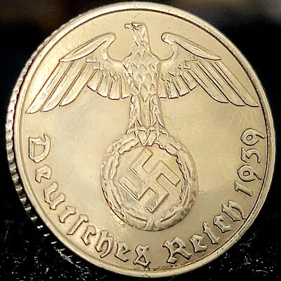Moneda de Bronce 5 Reichspfennig (Pfennig) Tercer Reich Alemania Genuina Segunda Guerra Mundial Foto 1 de 4