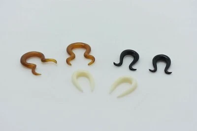 Par de cuernos cónicos colgantes tallados a mano orgánicos calibre 6 6 g 4 mm ámbar más Foto 1 de 2