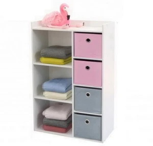 Kinder Kommode Kinderregal Regal+4 Schubladen Bücherregal Standregal Schrank - Bild 1 von 2