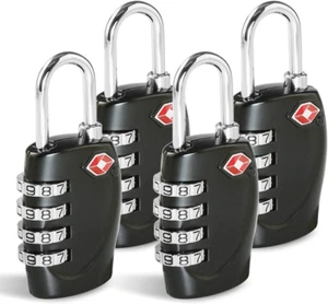 TSA Approved Luggage Combination Locks, 4 Digit Combination Padlock with Alloy - Picture 1 of 6