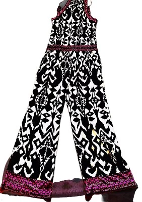 INC 连身裤无袖吊带阔腿图案印花波西米亚 Y2K LP — 第 1/4 张图片