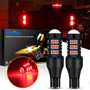 2x T15 921 Red High Power LED High Mount Stop 3RD Brake Light Lamp Bulbs 3030SMD - Picture 1 of 6