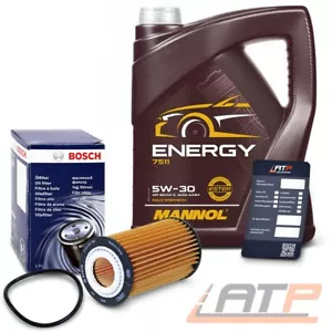 BOSCH ÖLFILTER + 5l 5W-30 FÜR CHEVROLET OPEL ADAM ASTRA H J CORSA D E ZAFIRA - Bild 1 von 5