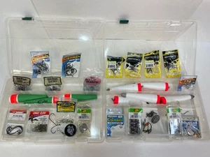 Lote de Pesca Grandes Ganchos Giratorios Pesas Flotadores Cabelas Aparejos Caja Bandejas - Imagen 1 de 18