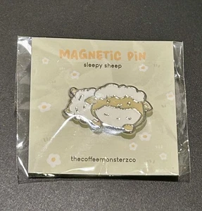 Cute New TCMC Sleepy Sheep Magnetic Pin The Coffee Monsterz Co - Picture 1 of 1