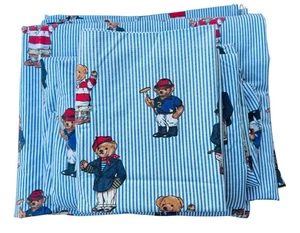 Vintage Ralph Lauren Polo Teddybär gestreift Twin Set 2 Flats 1 tailliert 1 Etui - Bild 1 von 8
