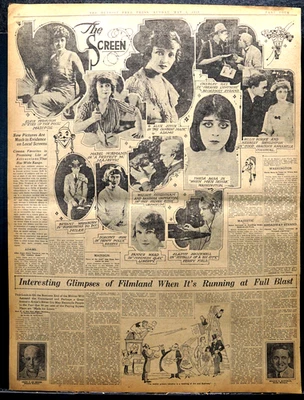 Páginas de jornais 1919 - Anúncios e resenhas de filmes/teatro de Detroit. Theda Bara - Imagem 1 de 4