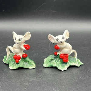 Vintage 1958 Holt Howard Weihnachten Mäuse Kegel Kerzenhalter Paar - defekt - Bild 1 von 9