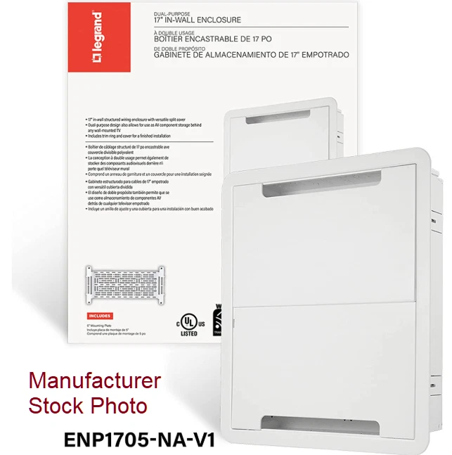 Legrand 17-in Dual-Purpose In-Wall Enclosure with 5in Mounting Plate ENP1705NAV1