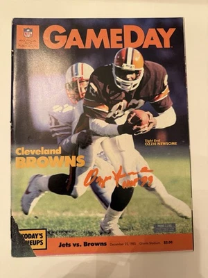 Ozzie Newsome Signed Autographed Program Game Day 1985 Browns COA Prime Time - Image 1 of 4