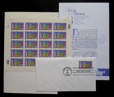 2002 Lunar New Year of the Horse Stamp Program - Cat # 3559 - 1st Day Ceremony - Image 1 of 4