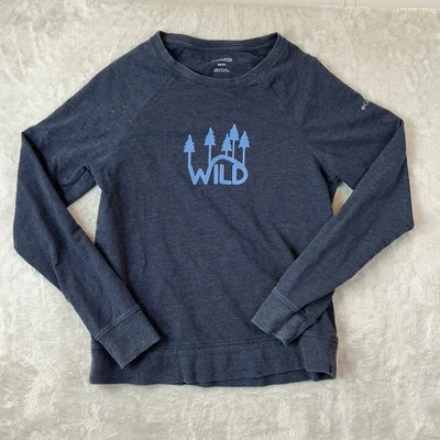 Columbia Wild Graphic Sweatshirt XS Heather Blue Outdoorsy Pullover Top - Image 1 of 3