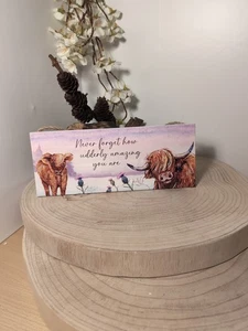 Highland Kuh hängendes Zitat Schild, vergiss nie, wie udderly erstaunlich du bist - Bild 1 von 5