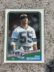 1988 TOPPS RAW FOOTBALL CARD ROOKIE BRIAN BOSWORTH SEATTLE SEAHAWKS - Picture 1 of 2