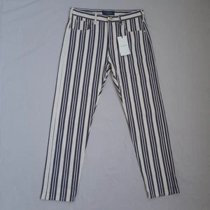 BNWT Scotch & Soda The Norm Mens Jeans Size W31 L32 Ankle Button Fly Striped - Picture 1 of 23