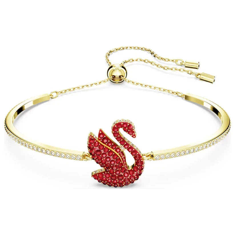NUEVO Collar para mujer Swarovski Swan cristal chapado en rodio tono rojo/dorado Foto 1 de 1