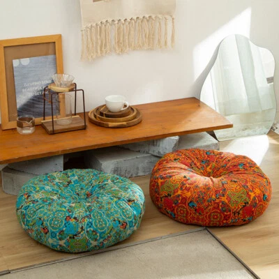 Boho Seat Cushion Printed Tatami Floor Vintage Moroccan Mat Thicken Chair Pad - Image 1 of 4