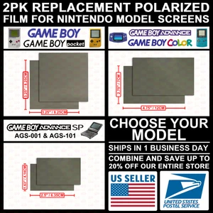 Polarized Film Screen Nintendo Game Boy/Pocket/Color/Advance/GB/GBP/GBC/GBA/SP - Picture 1 of 11