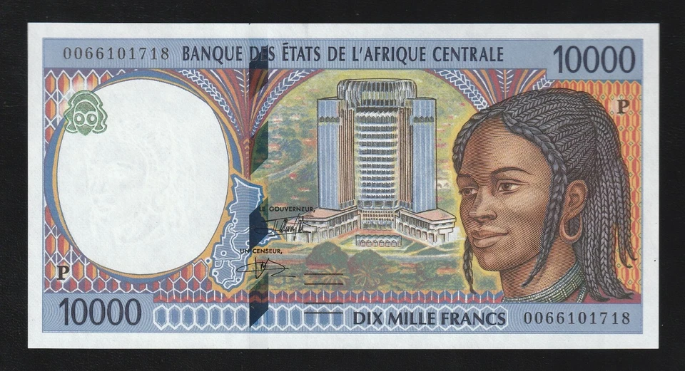 🇹🇩 CENTRAL AFRICAN STATES 10000 FRANCS 2000 CHAD P-605Pf * P * UNC * - Image 1 of 2