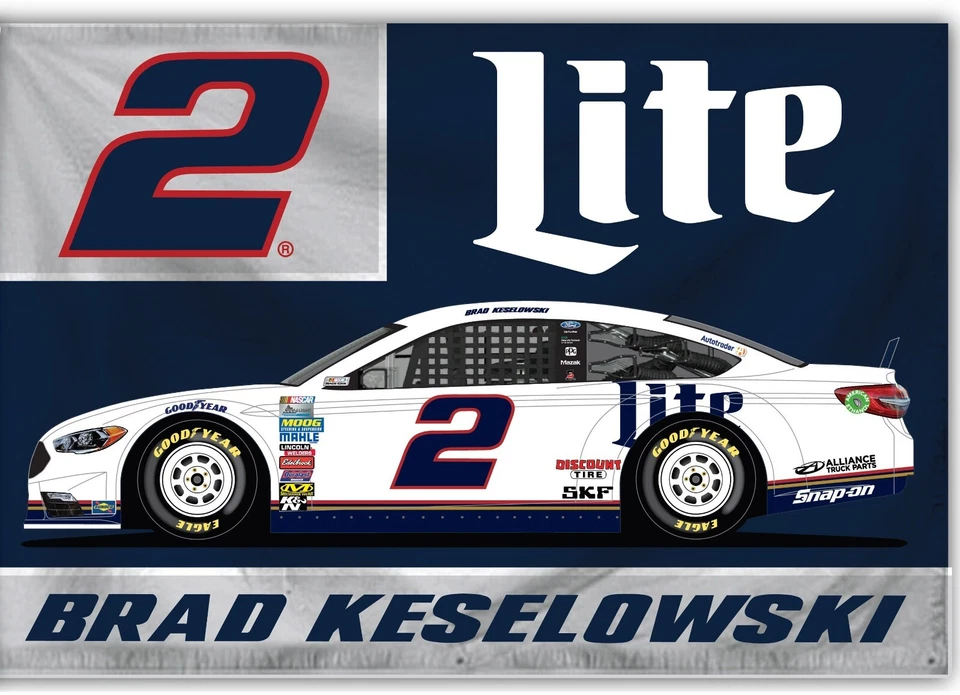 Флаг Брэда Кеселовски No2 Team RFK Car Racing 3x5 футов настенный декор баннер - Изображение 1 из 1