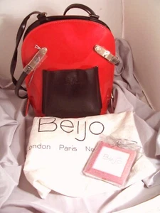 Beijo Red Patent Leather Backpack Bag Purse #6287 - Picture 1 of 9