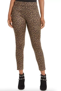 Thalia Sodi Women's Brown Animal Print Skinny Legging Pants Size SMALL - Picture 1 of 3