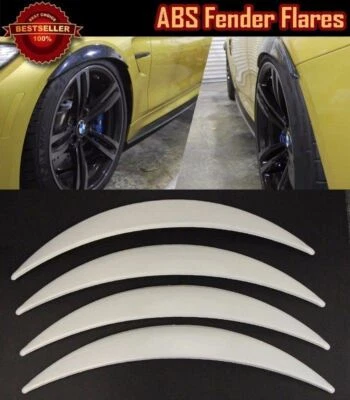 4 Pieces Glossy White  1" Diffuser Wide Fender Flares Extension For Mitsubishi - Image 1 of 2