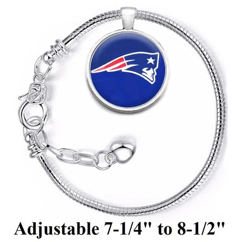 New England Patriots Silver WomensLink Bracelet w Gift Pkg D10 Cover