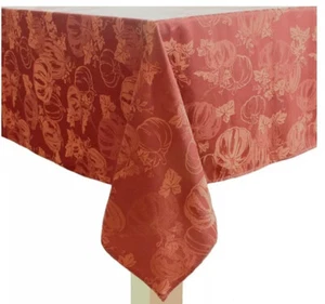 Fall Jacquard Pumpkin Tablecloth - Celebrate Together 60 x 102 Paprika! NEW! - Picture 1 of 2