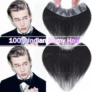 Forehead Hairline Skin Thin PU Toupee Topper Human Hair Piece Replacement System - Picture 1 of 75