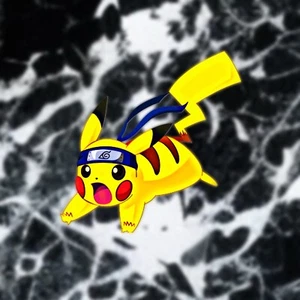 Pokemon Pikachu Wearing Naruto Headband Sticker Decal 4in - Picture 1 of 1