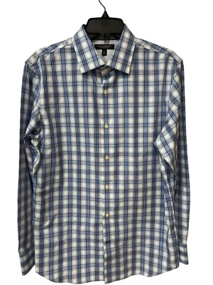 Banana Republic Non Iron Slim Fit Long Sleeve Mens Dress Shirt Blue Plaid Sz M - Image 1 of 3