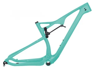 29er Full Suspension Carbon Mountain Bike Frame EPS MTB Green BB92 17.5" M - Picture 1 of 13