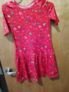 GIRLS DISNEY 10 12 CHRISTMAS DRESS SHORT SLEEVE - Picture 1 of 2