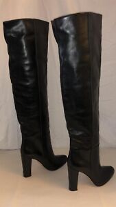 39.5/8.5❤️ Gianvito Rossi Black Over The Knee High Heel Leather Boots ITALY OTK