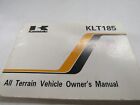 Kawasaki Factory All Terrain Vehicle Owner's Manual 1986 KLT185-A1 99920-1331-01