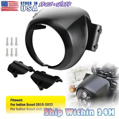 Bisel de faros de parabrisas carenado superior apto para Indian Scout 2015-2022 UB5 Foto 1 de 4
