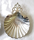 BIG VINTAGE STERLING SILVER SCALLOP SHELL RETICULATED BON BON BOWL DISH TRAY