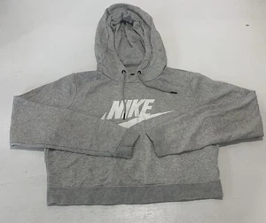 Women Nike Gray Hoodie Sweater Size Medium cropped - Picture 1 of 7