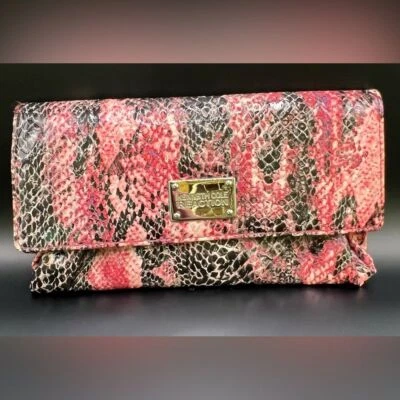 Kenneth Cole Reaction - Patrón de piel de serpiente sintética, rosa/negro/púrpura - Usado Foto 1 de 4