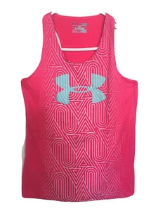 Under Armour Racerback Women’s Loose Tank Top Size YLG ( Youth L) Hot Pink - Picture 1 of 5