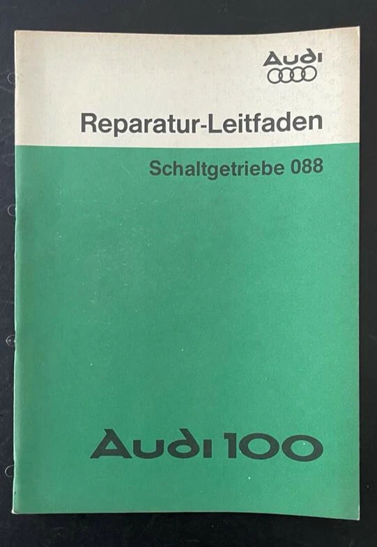 Oldtimer AUDI 100 Original AUDI Reparaturanleitung Leitfaden Schaltgetriebe 088 - Bild 1 von 1