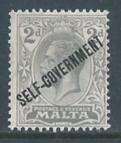 Malta 1922 - 2p King George V Ovptd. Self-Government, Wmk. 4 Mint Hinged - Image 1 of 1