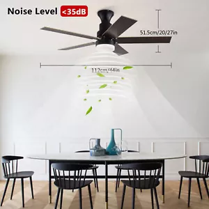 44 Inch Ceiling Fan Lamp Retractable Fanlight LED Chandelier w/ Remote Control - Picture 1 of 12