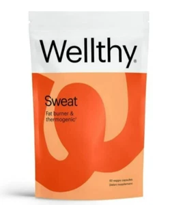 Wellthy® SWEAT Fat Burner & Thermogenic Fat Burner Capsules 60 Count Vegan GF - Picture 1 of 23