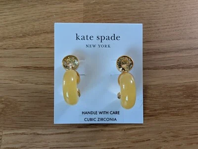Kate Spade Yellow Hoop Earrings NWT MSRP $58 - Image 1 of 4
