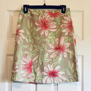 Talbots Damen Blumen A-Linie Rock Tropical Hawaiian Größe 4 - Bild 1 von 5