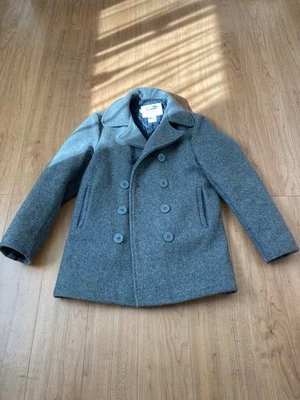 Schott Gray Wool Blend Double-Breasted Pea Coat with Side Pockets - Image 1 of 4