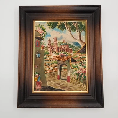 ORIGINAL Watercolor Painting 9" x 12" Taxco Mexico Santa Prisca Church Framed - Image 1 of 4
